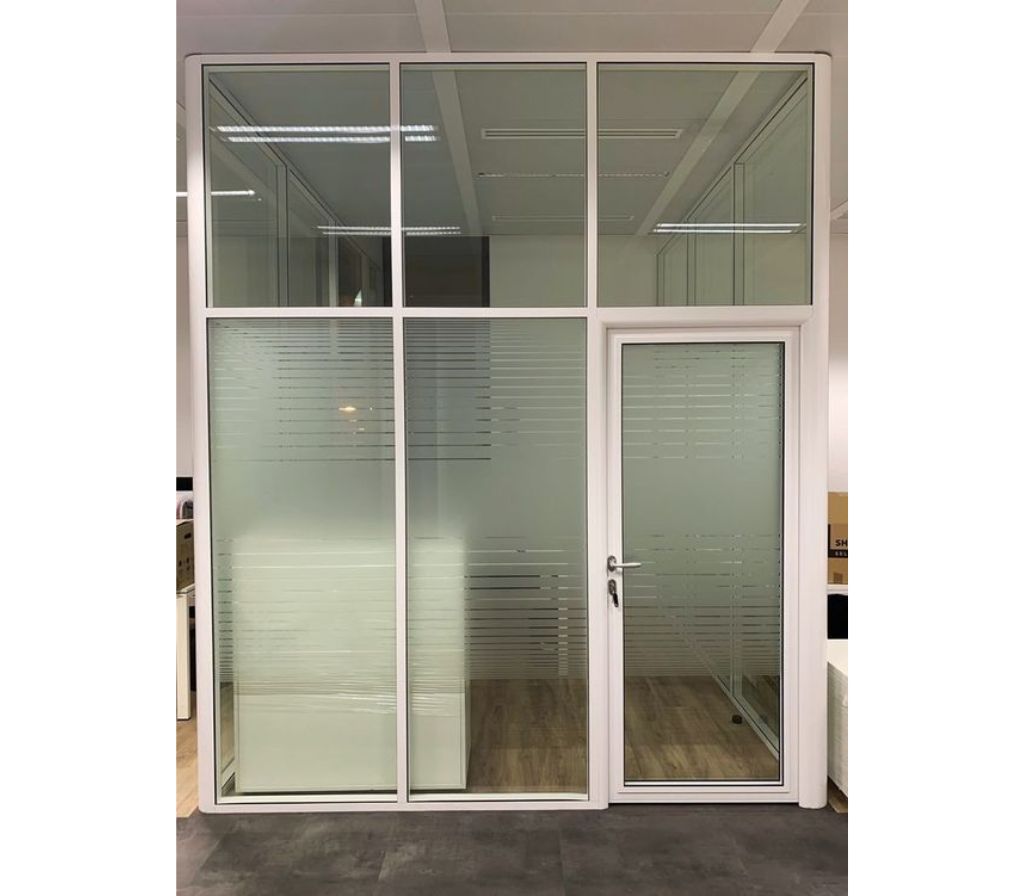 Glass partition door